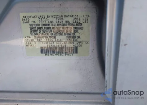 2011 Nissan Sentra 2.0Sr из США, поврежденный, VIN 3N1AB6AP1BL724205